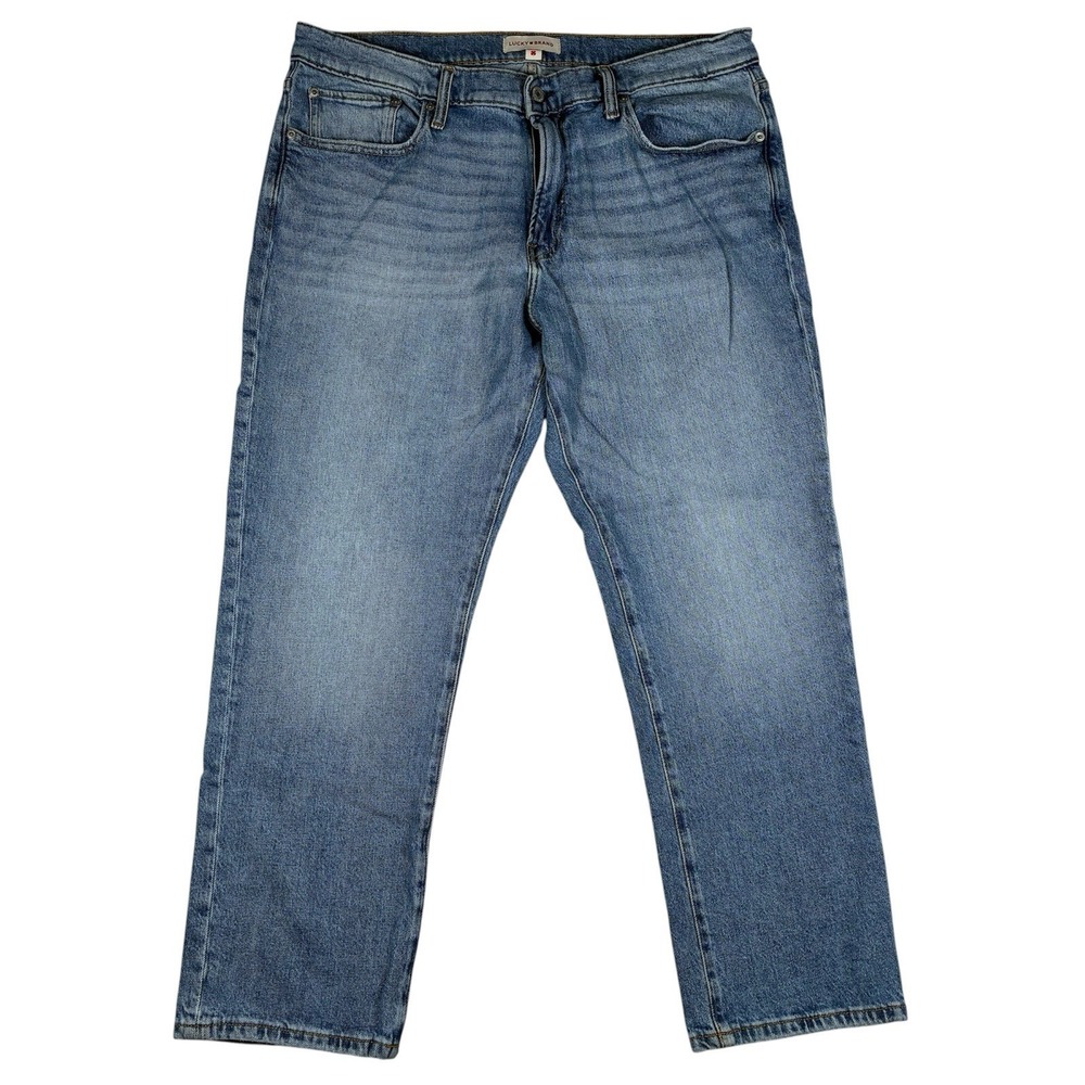 Lucky Brand 223 Straight Jeans Mens Size 36X30 (28" actual) Blue Med Wash Denim